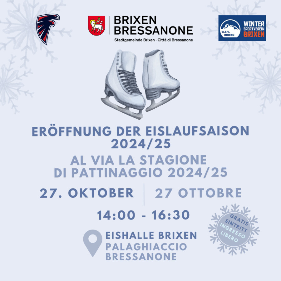 Eröffnung des Publikumseislaufs 2024/25 in Brixen