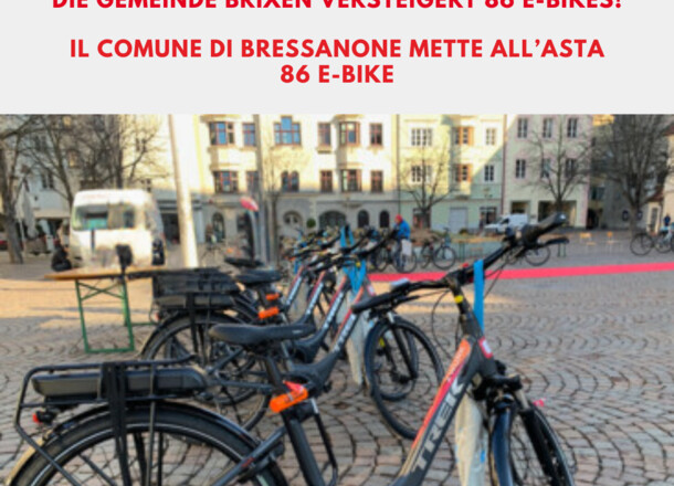 Il Comune mette all’asta 86 e-bike 