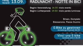 Radlnacht und Lichterparade: 13. September 2024 in Brixen